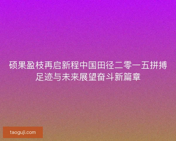 硕果盈枝再启新程中国田径二零一五拼搏足迹与未来展望奋斗新篇章 硕果盈枝再启新程中国田径二零一五拼搏足迹与未来展望奋斗新篇章